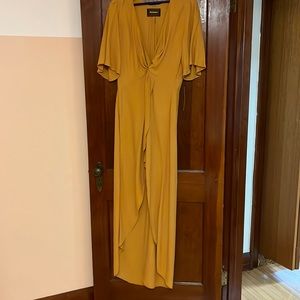 Reformation yellow asymmetrical dress